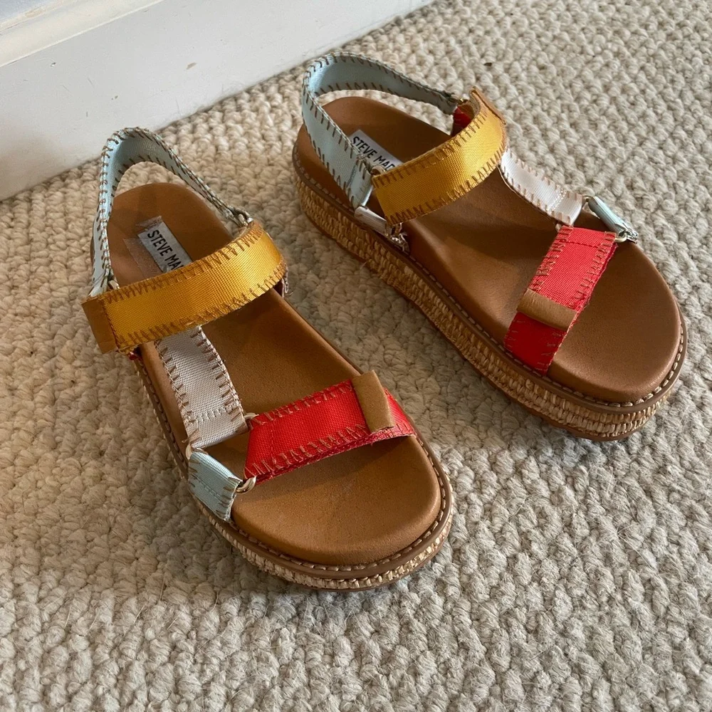 Steve Madden Multi-color Adjustable Sandals - Picture 1 of 3